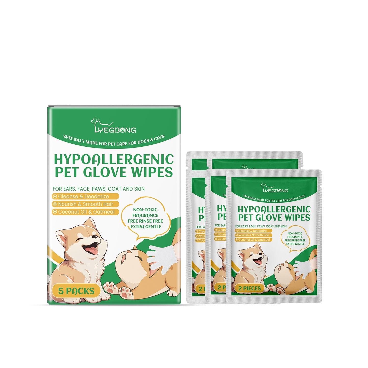 Hypoallergenic Pet Glove Wipes
